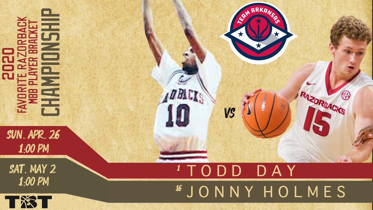 We started with 6️⃣4️⃣ now we’re down to 2️⃣!

After Holmes defeated Joe Johnson 797-489 and Day defeated Ron Brewer (Sr.) 513-356; it’s a 16-seed vs. 1-seed in the Championship!  

Vote below this tweet; voting concludes next Saturday at 1pm! 
#TBTHOGS