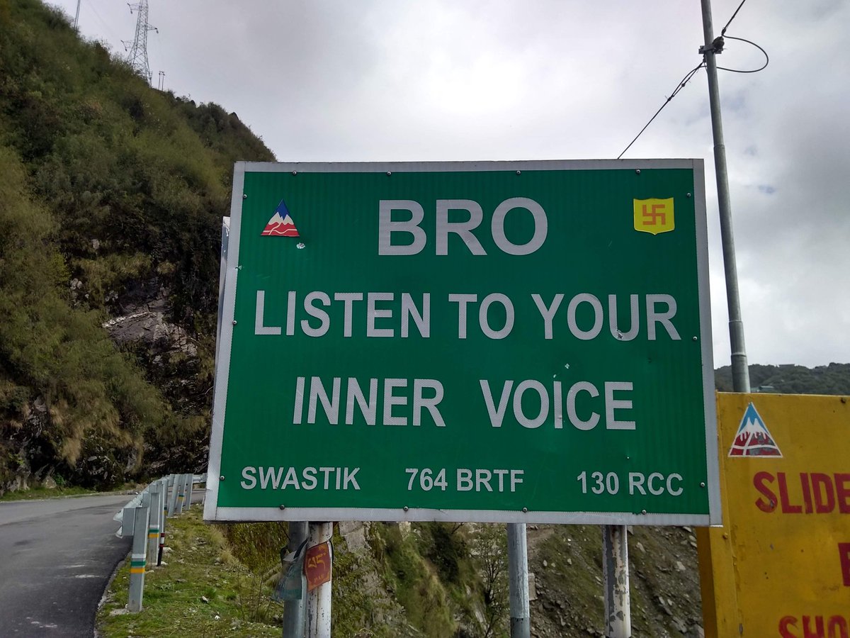 Border Roads Organisation giving a very important message at around 13000ft.

#BRO #BorderRoadsOrganization #quotes #LifeLessons