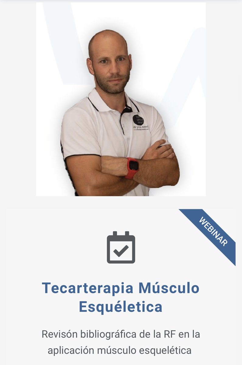 📺 WEBINAR "TERCARTERAPIA MUSCULO ESQUELÉTICA"
.
Revisión bibliográfica de la RF en la aplicación músculo esquelética.
.
✏ Por: JOSEP CABALLERO
.
📆 Martes 28 de Abril a las 10.00 AM
.
📌 REGISTRATE EN ESTE ENLACE: cutt.ly/UypQgZV