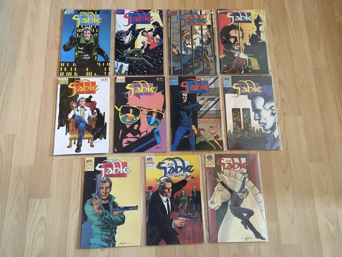 tariqlatif42's tweet photo. This is a favourite, Mike Grell’s original run on Jon Sable, all issues bought in FP and Comic Showcase between ‘83 and ‘88.
#SableSunday (as far as I know not a thing unfortunately) https://t.co/rlxwdf1f73