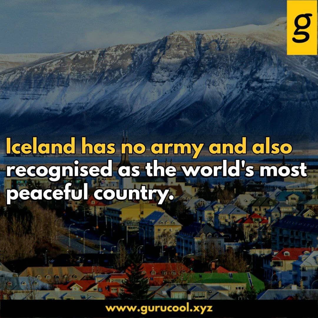Gurucool_xyz's tweet image. Fact of the day for you
.
#gurucool #gurucoolfamily #education #gyan #study #iceland #peaceful #peacefulcountry