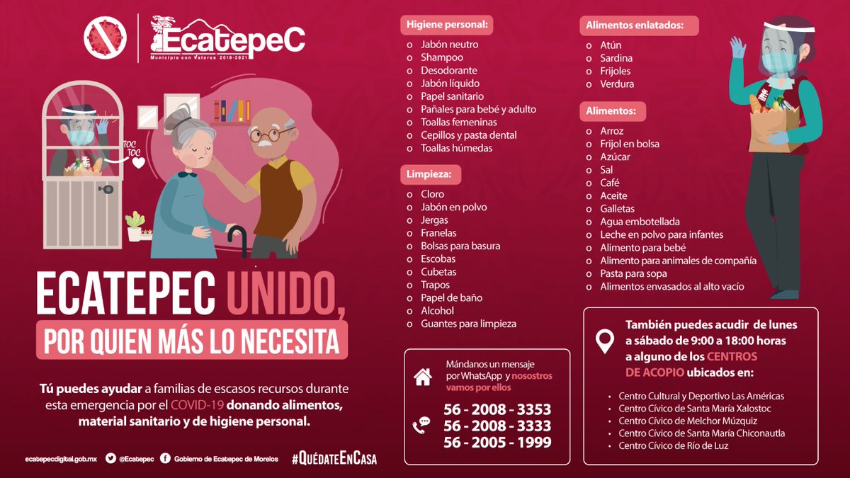 UPDEcatepec's tweet photo. ¡Ser parte de #Ecatepec es ser solidario! Apoyemos esta causa, juntos con las familias que más lo necesitan y se ven afectadas por esta #contingencia. https://t.co/HBqL0KrSEv