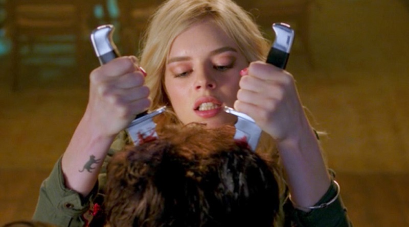 WhatScary's tweet image. Samara Weaving😍😍😍😍 #HorrorMovies #Samaraweaving #thebabysitter #gunsakimbo #mayhem  #readyornot