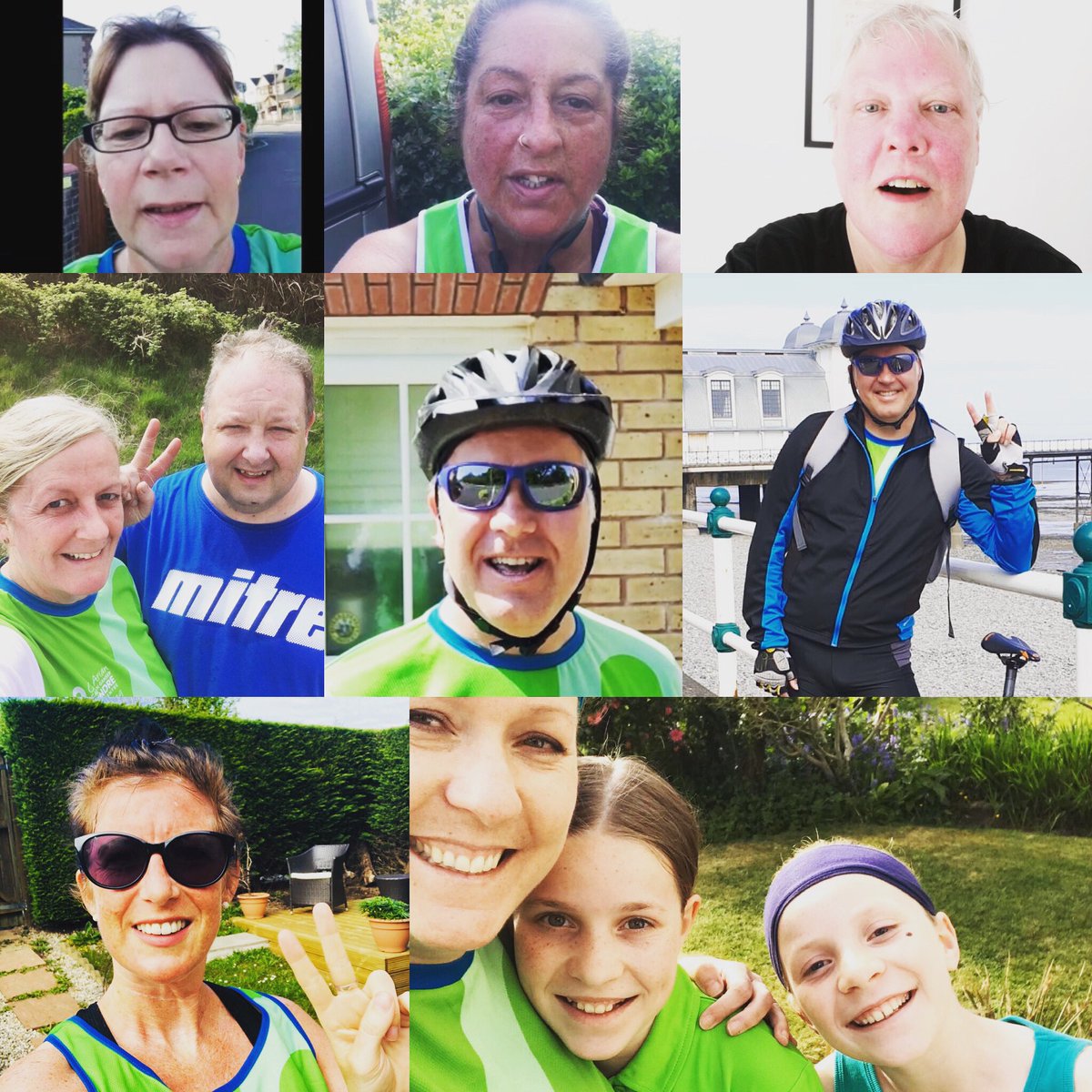 KateBrickle's tweet photo. Derek @DerekTheWeather and his Dazzlers were out in force today for @Velindre 2.6 challenge raising funds for @VelindreCC VICTORY OVER CANCER ✌🏻 #dereksdazzlers 2.6challenge 💚💚💚 https://t.co/CV3RQFe29O https://t.co/EV3p8INOka