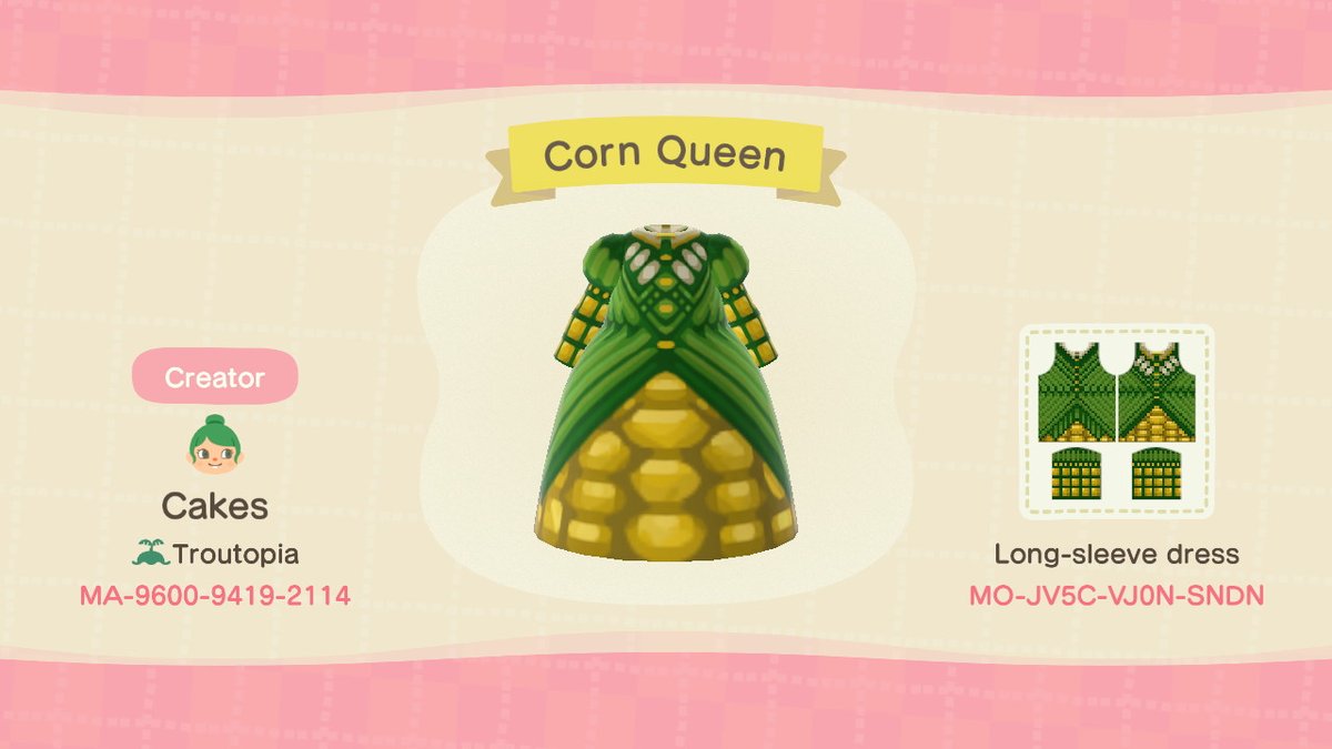 I made a corn dress! #AnimalCrossing #ACNH #NintendoSwitch