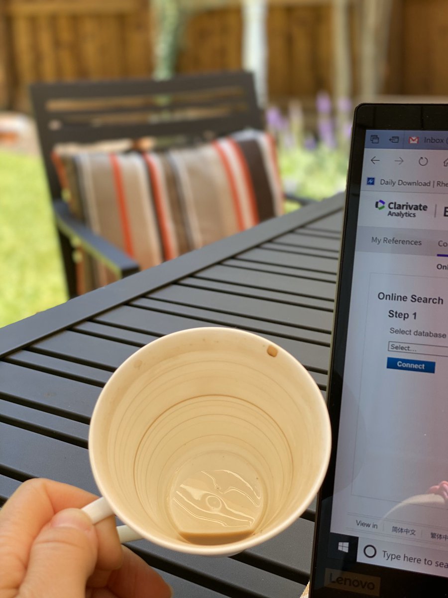 UnaMakris's tweet image. Grant writing w a different view. Evidence of many #coffee refills 🤓 #joyofspring