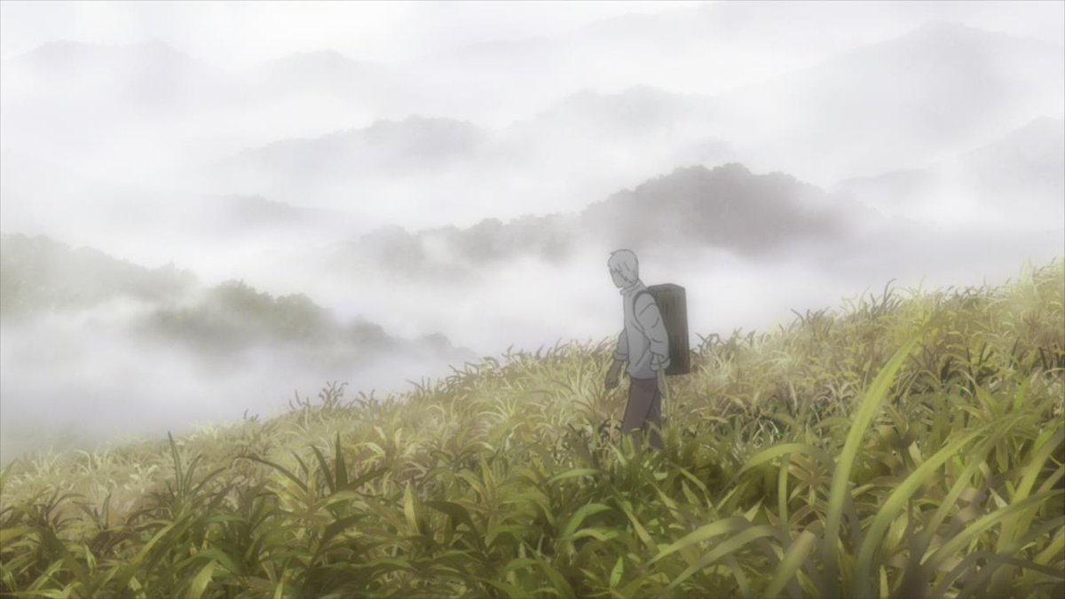 Speaking of incredible talents, the art director Takeshi Waki 脇 威志 and the studio GREEN gave us some absolutely beautiful backgrounds, every frames of Mushishi are a delight to see, the colors are so good too.
