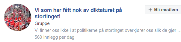 KrHoaas's tweet photo. Det er litt artig og litt skremmende at over 10.000 er medlem i en gruppe som mener den folkevalgte nasjonalforsamlingen i et demokrati utøver diktatur. https://t.co/6inapsmOmw