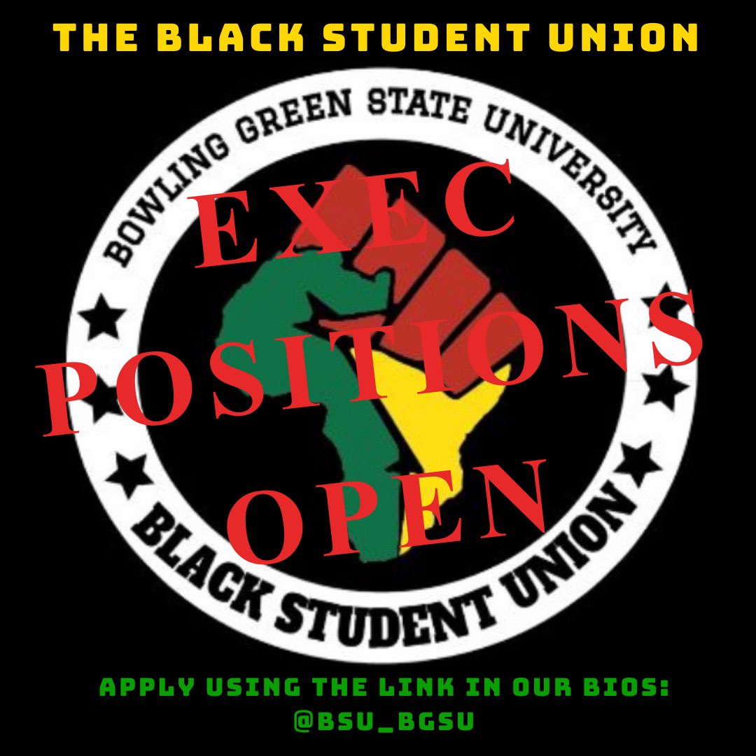 Today is the FINAL day to apply for the 2020-2021 #BSUExecBoard. 

If you are interested in joining please be sure to submit your application via the link below:
docs.google.com/forms/d/e/1FAI…

❤️💚🖤💛