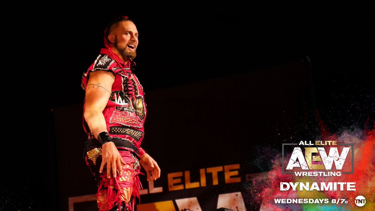 AEW's tweet photo. Ready & Waiting - The #MurderHawkMonster @LanceHoyt has the #TNTChampionship in his line of sight. But, can #TheNatural @dustinrhodes derail that path?
Watch the MurderHawk Monster vs. The Natural in the #TNT Championship Tournament semi-finals this Wednesday on Dynamite! https://t.co/kNP4tJVGEB