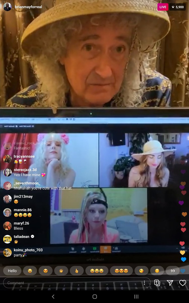 OIQFC's tweet photo. Loving the hat @DrBrianMay live on Instagram right now 'Get Up'  @KingsDaughterss Tonight! 🙌 https://t.co/4UsWAk6yzq 🕗 #HeyGetUp https://t.co/SXq8WIduZh