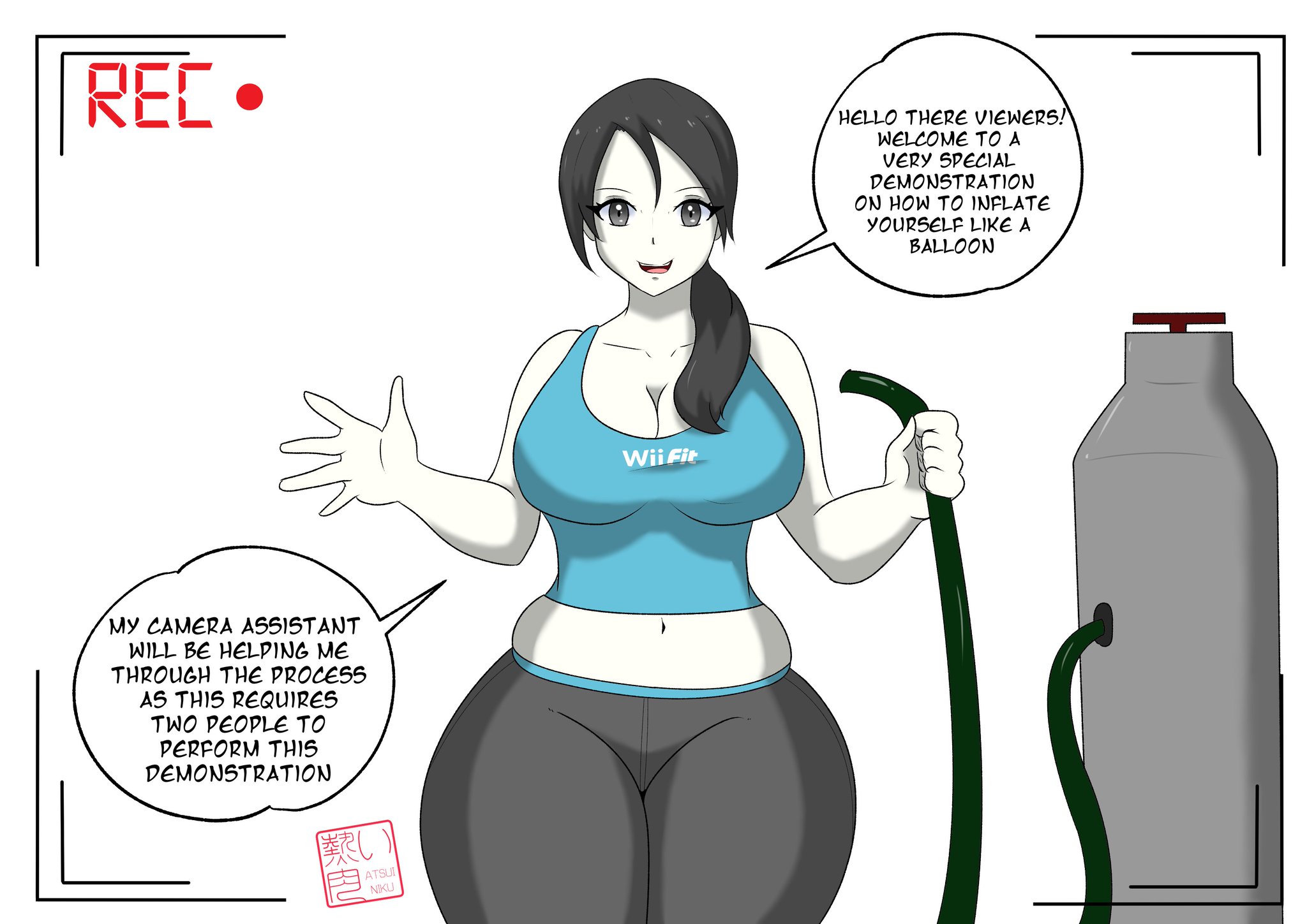 “#commission for @Prinny1291 The Wii Fit Trainer demonstrates to the viewer...