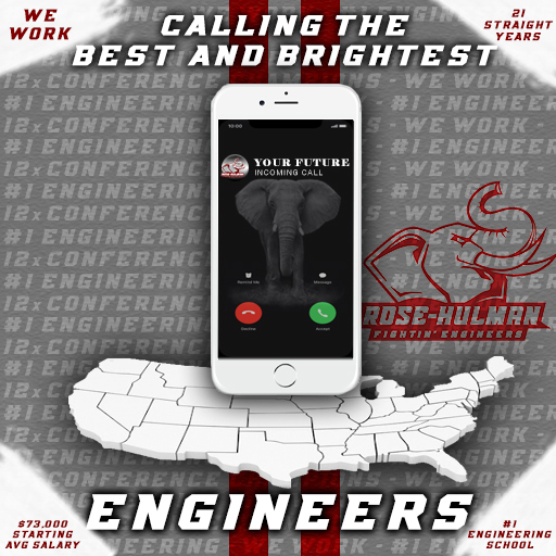 RoseHulmanFB's tweet photo. 🚨📞Calling the Best and Brightest Engineers across the country! 

Looking for STUDENT-athletes📚 3.5 GPA or better, 1050 SAT or better and 24 ACT or better! 

Follow our coach that recruits your state if you meet these qualifications!

#WeWork #1Engineering 🐘 https://t.co/CDHanLwpIO