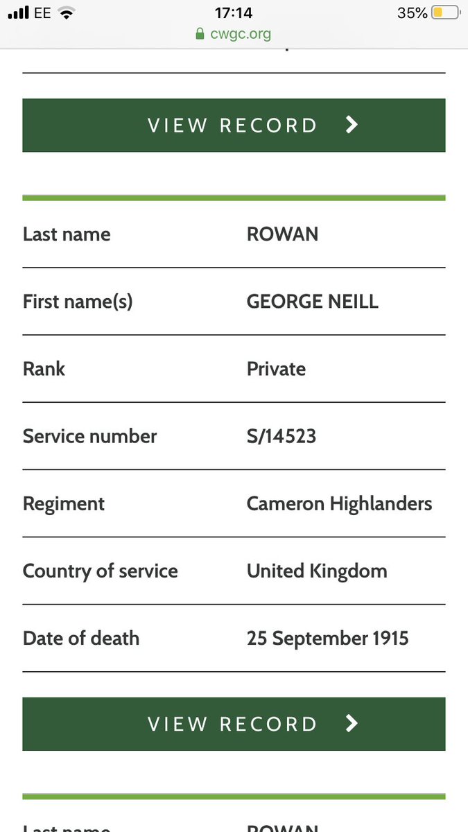 The last name on that side is their son George Neill, who was born in February 1886, survived into adulthood, but was killed on the first day of the Battle of Loos on 25 September 1915. I think his body must not have been found as he is commemorated on the Loos memorial.