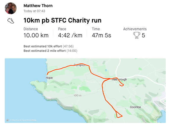 SalcombeTownFC's tweet photo. STFC 1407km (Land's End to John O'Groats) run update from DAY SIX: Another 50km completed bringing total to 439km.

Map shows where we are up to on the route and pictures of the runs also included.

https://t.co/mpLpEuEI2g https://t.co/zSckdhUyVv