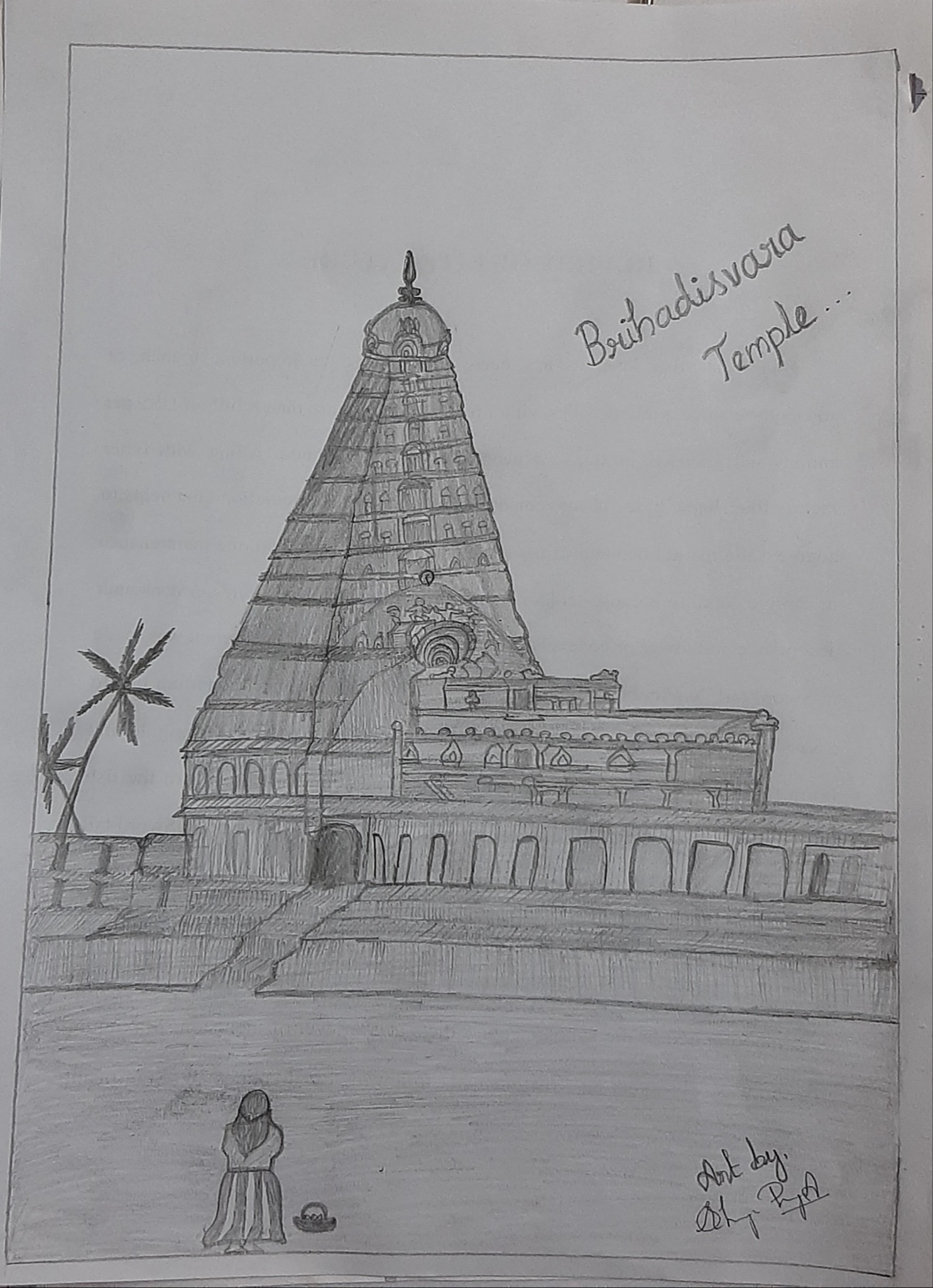 Day 8 Inktober 2015 Brihadeeshwara Temple Periya Kovil  Architecture  sketch Abstract geometric pattern design Beauty art drawings