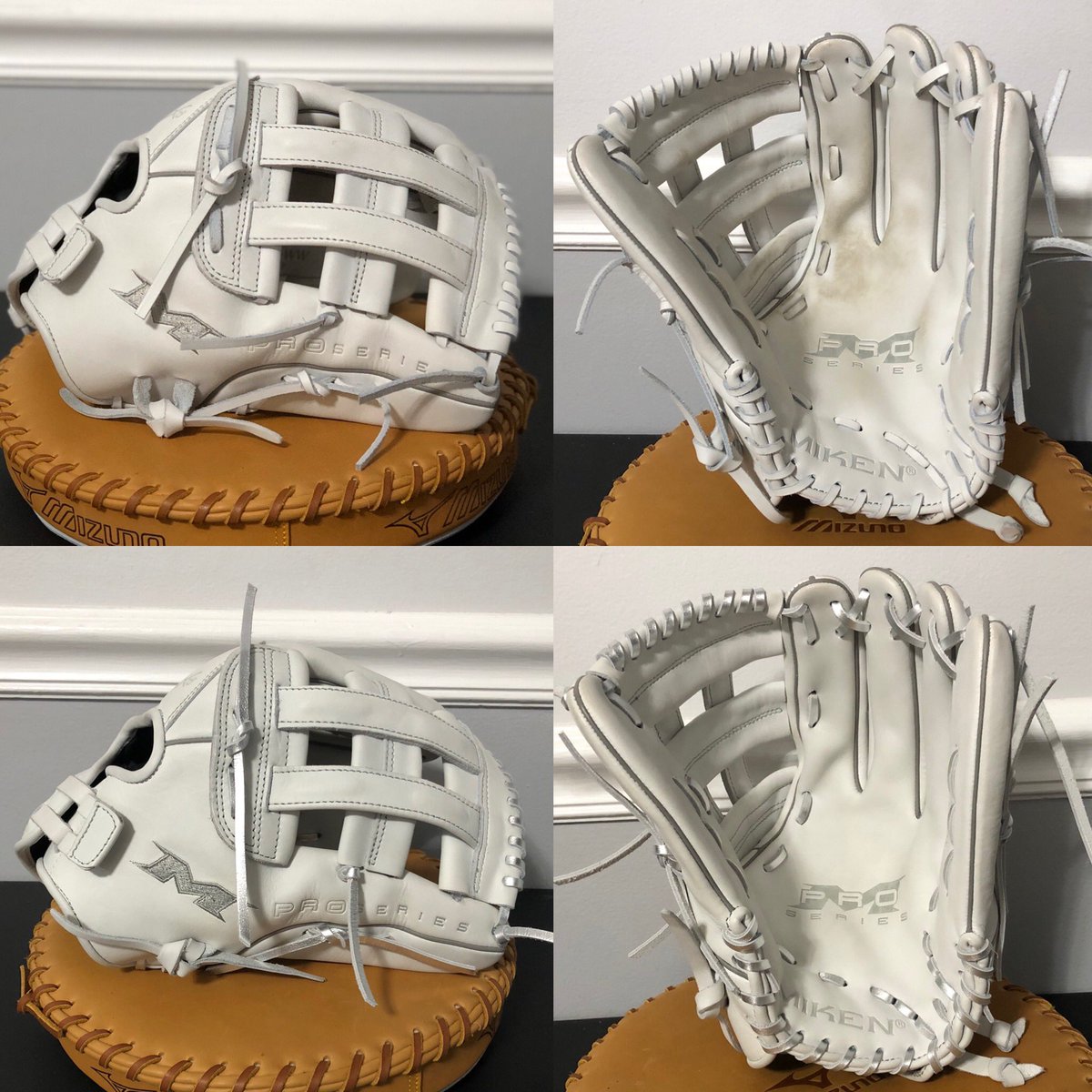 SanchysMittFix's tweet photo. Full Relace!! New shiny silver foil on this @MikenSports Pro Series! Little bit of cleaning with @ballplayersbalm and she is good to go! 

#mittfix #gloverelace #slowpitchlife #mikenslowpitch #whyreplacewhenicanrelace https://t.co/MgaIFiXvXL