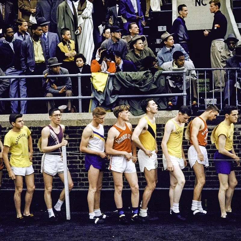Throwback to the 1954 4x400 relay when the @pennrelays were ran this weekend and @salesianumschool didn't have singlets yet!