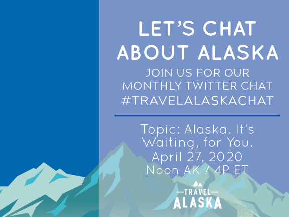 TravelAlaska's tweet photo. Tomorrow’s the day! At noon AK/4P ET, we’ll be chatting with @AKontheGO, @MyVirtualVaca, @EatLiveTravelDr and @TWTravelNews about #VirtualVacations and #Alaska inspiration. #TravelAlaskaChat https://t.co/47grounrzz