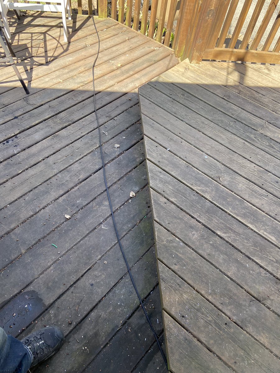 KevinThomas02's tweet photo. @DIRECTV this is what you consider a professional installation? Extremely disappointed and now I have to wait until mid June for someone to come take care of this hazard? This should be a priority. https://t.co/9qVoUlUnMD