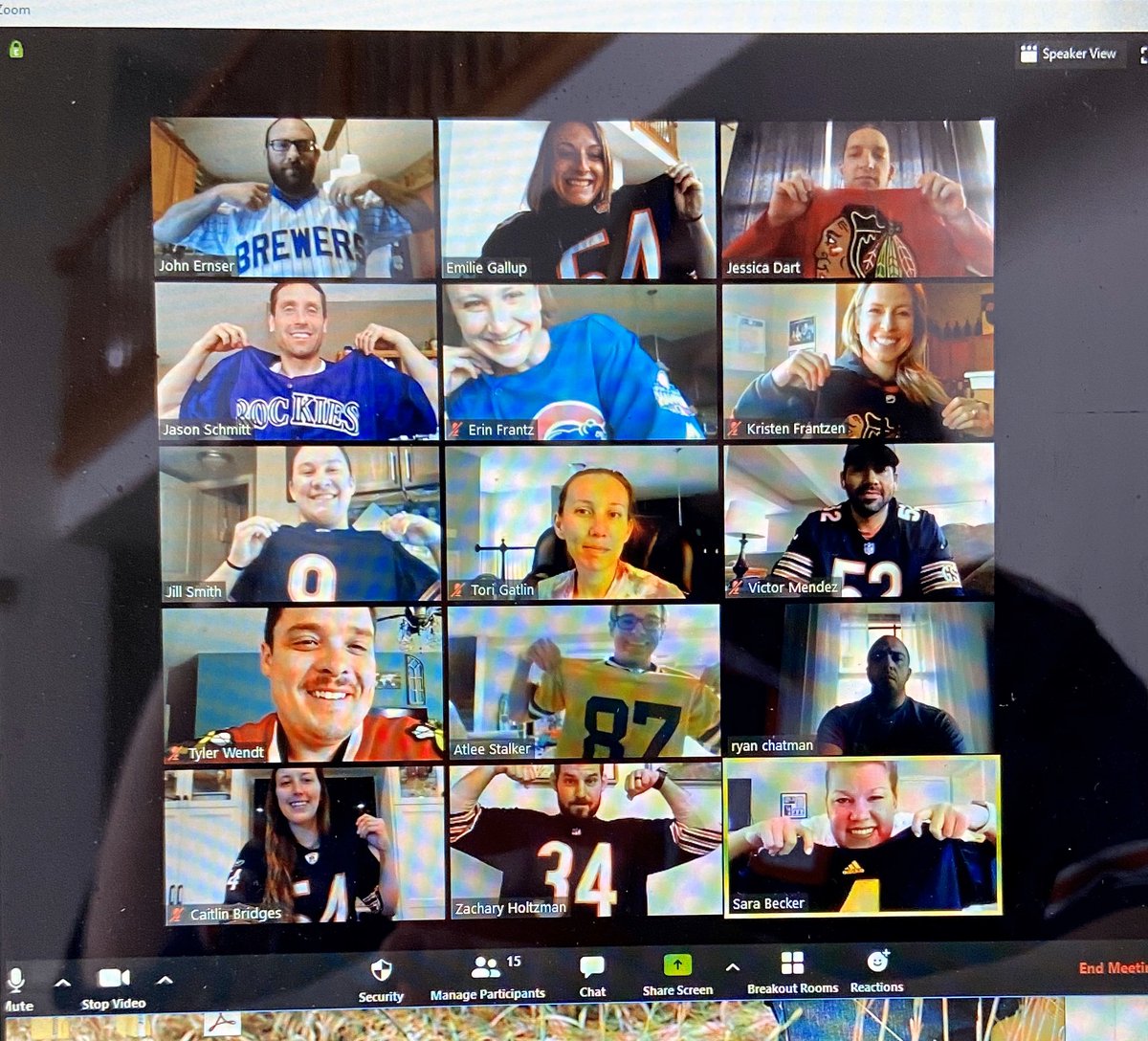 yhs_wellness's tweet photo. YHS PE Department’s theme of the Wednesday’s meeting.. jerseys! Gotta have fun when we see each other! #yhspe #foxes #themewednesday #missingeachother #missthekids https://t.co/6Yd9lrTlDj