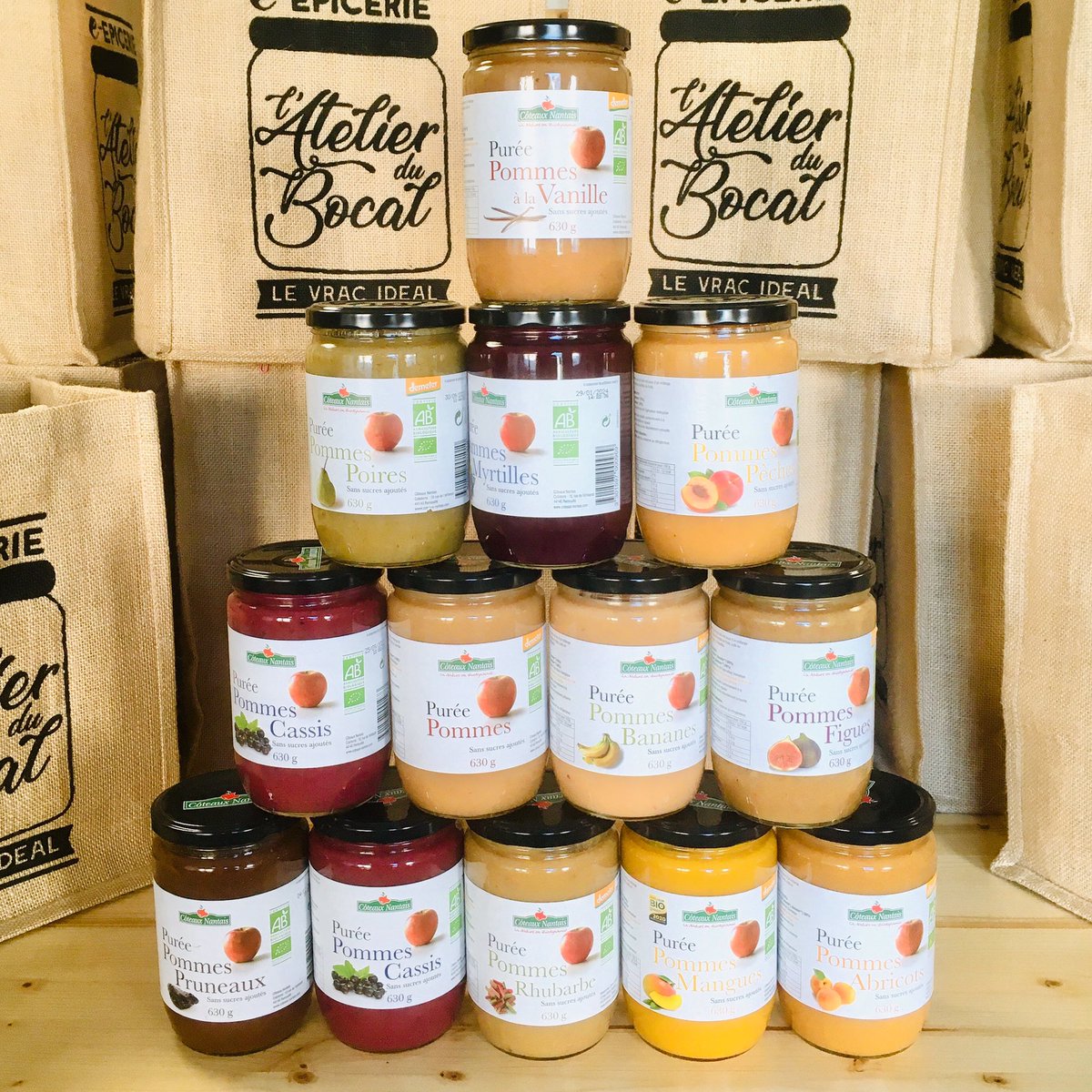bocal_l's tweet photo. La gamme des purées 100% fruits bio des #coteauxnantais est désormais disponible à l’Atelier du Bocal.
#latelierdubocal #lescoteauxnantais #compotebio #demeter #local #consigne #zerodechet #zerowastenantes https://t.co/qYVos4XjKT