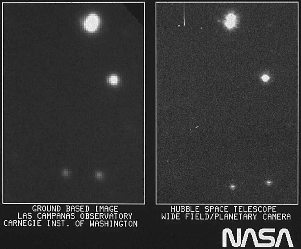 Sua primeira imagem foi captada só no dia 20 de maio: a estrela HD96755, do aglomerado NGC 3532, na constelação da Carina. A ideia era mostrar como as imagens feitas no espaço eram mais nítidas do que as de telescópios terrestres.Imagens: na Terra X no espaço
