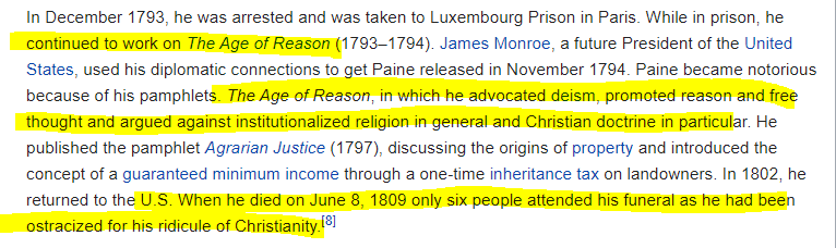 When Robert C. Christian uses phrases like a New "Age of Reason" and "Common Sense" Renewed he's referring classic works by American icon Thomas PaineFunny thing is Paine was not a Christain and was controversial for mocking the doctrine of the religion in his "Age of Reason"