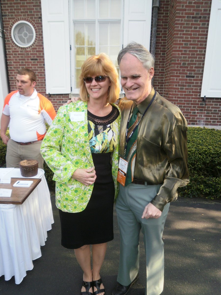 Vincent trading coats at #Ebertfest 2010.