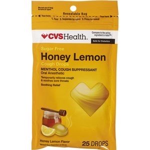 CVS brand cough drops, honey lemon, sugar-free version: 9/10, can’t explain why the sugar free version slaps so hard but hell yes to this generic cough drop. Look at its boring packaging, hell yeah