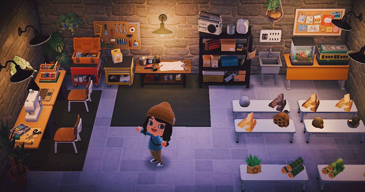 spellsforbells's tweet photo. finished my basement crafts room 😊🔧✨ #acnh #AnimalCrossingNH #acnhdecor https://t.co/ktI3CqLH7t