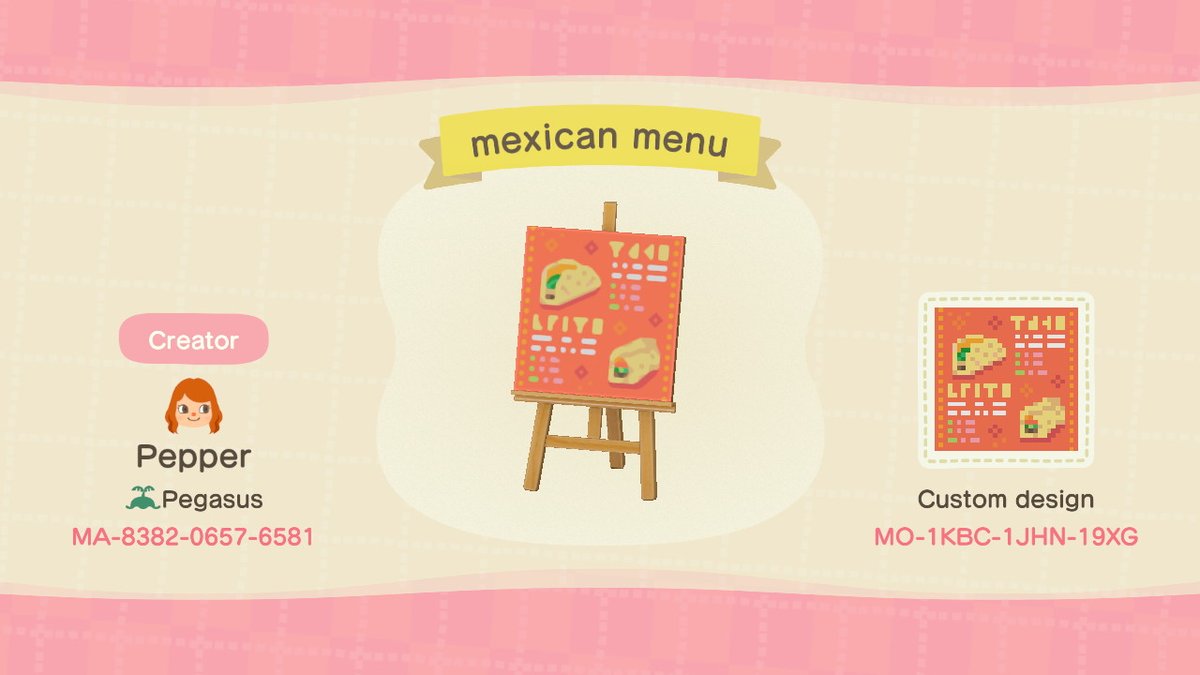cosmo_crossing's tweet image. mexican food menu!!!  #AnimalCrossing #ACNHdesign