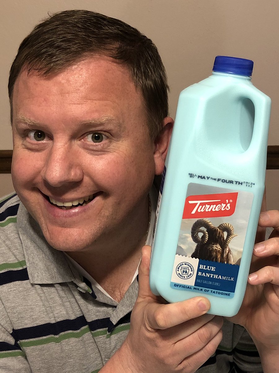 TheMattyZ's tweet photo. Thanks to my amazing wife @ZielinskiLauren for finding me some @turnerspgh #BlueBanthaMilk I have to drink before #StarWarsDay #Maythe4th #ThisWeeksMugs Official milk of Tatooine! https://t.co/nTFBoS8jiC