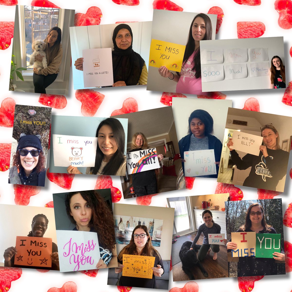 MrsKimGr4's tweet photo. The ENTIRE @michaelcrannyes team misses the students with all our hearts ♥️ ❤️ To all our students and their families, stay safe and healthy. We hope to see you very soon @YRDSB #missingyou #teachers #liveforourstudents #goodvibesonly https://t.co/B7WvqqhYYc