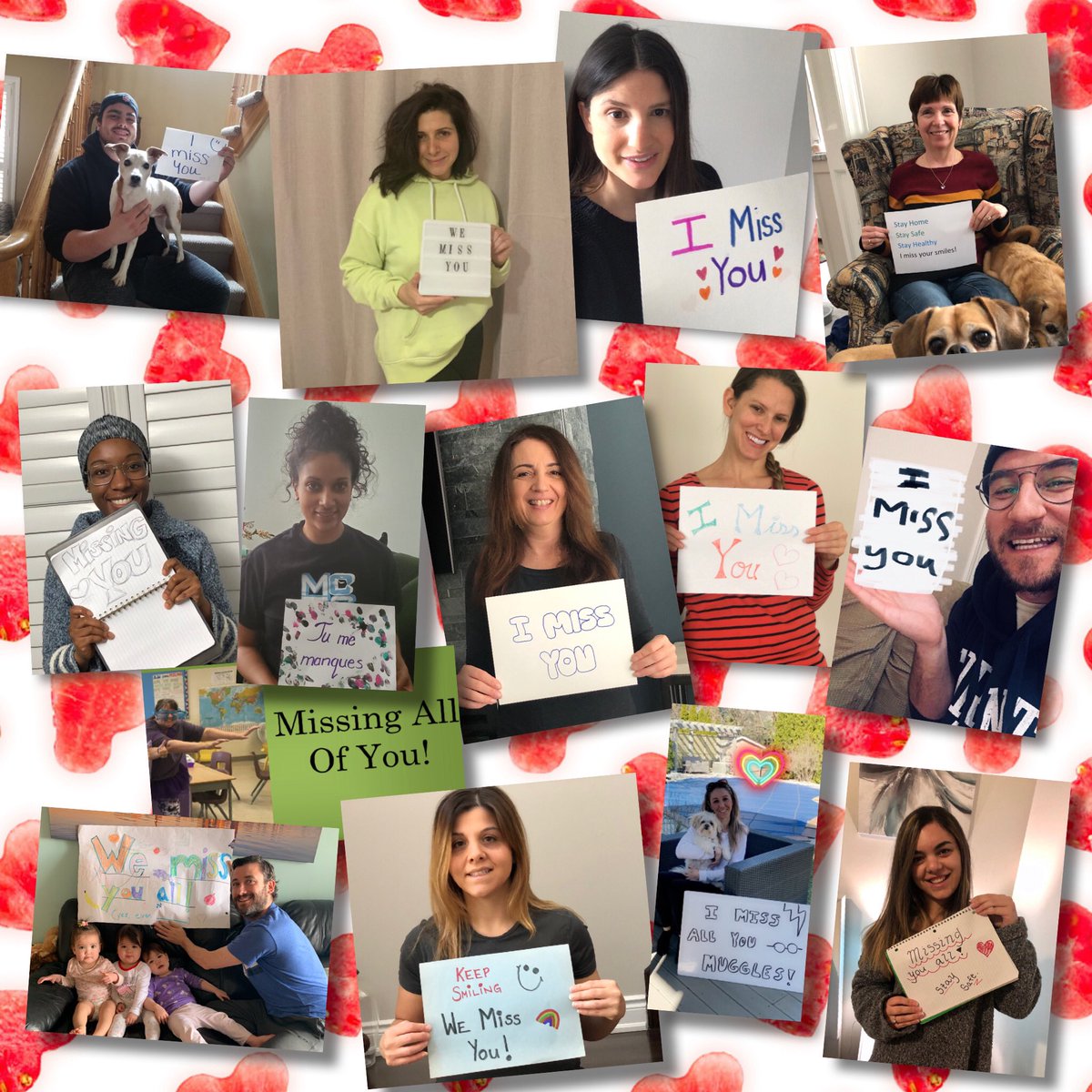 MrsKimGr4's tweet photo. The ENTIRE @michaelcrannyes team misses the students with all our hearts ♥️ ❤️ To all our students and their families, stay safe and healthy. We hope to see you very soon @YRDSB #missingyou #teachers #liveforourstudents #goodvibesonly https://t.co/B7WvqqhYYc