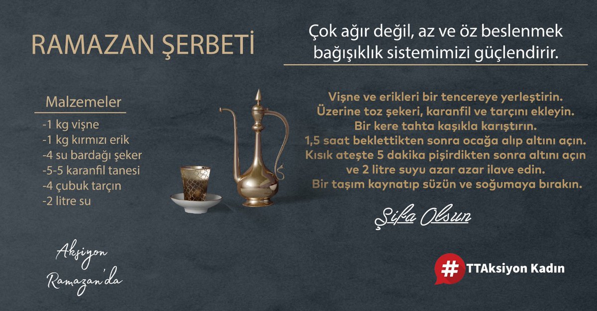 TatsizzTuzsuzz's tweet photo. ❝ Corona Sürecinde Sağlık İçin Ramazan Şerbeti ❞

#Ramazan https://t.co/9bxtk5evLT