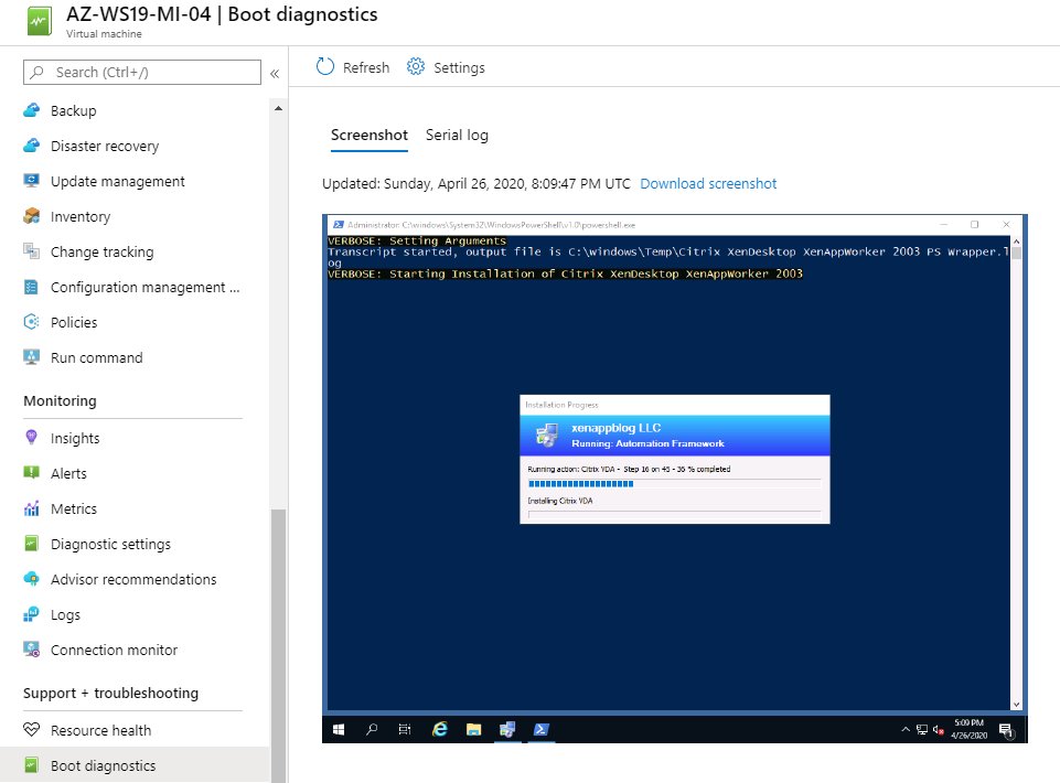 xenappblog's tweet image. As the father of the #AutomationFramework I'm very proud to see this just working Out of the Box on @Azure