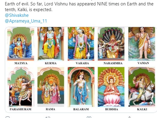  @follow2deep2 ,  http://13.In  this link - " https://twitter.com/follow2deep2/status/1254312723032076288" where you showcased collage of the dashavatara - there is no mention of Lord Sri Krishna. Screenshot attached.