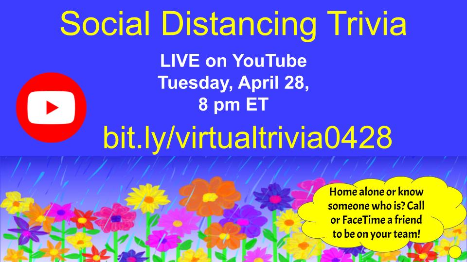 Join the Todd family as we host Week 7 of Social Distancing Trivia this Tuesday. bit.ly/virtualtrivia0…