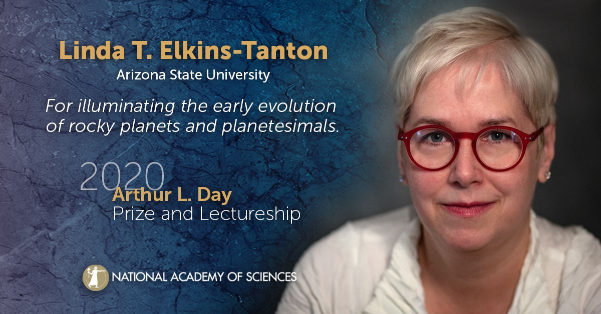 theNASciences's tweet photo. .@ltelkins of @ASU received the 2020 Arthur L. Day Prize and Lectureship at #NAS157
Learn more about her award winning work at:
https://t.co/vhj3ilmTIS
#NASaward https://t.co/gS4wpVbFtB