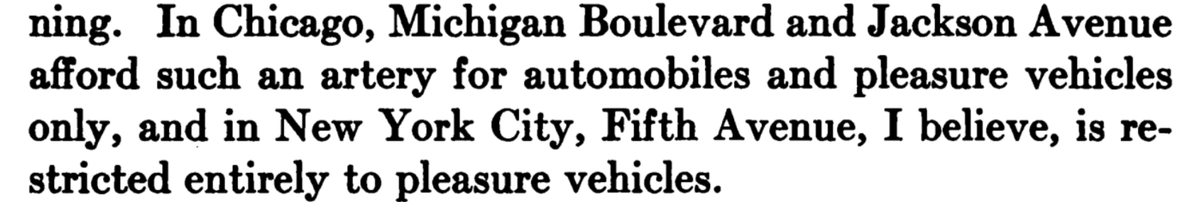 Dunn points to roads in Chicago and New York City reserved for "pleasure vehicles" which sounds dirty but I assume is not.