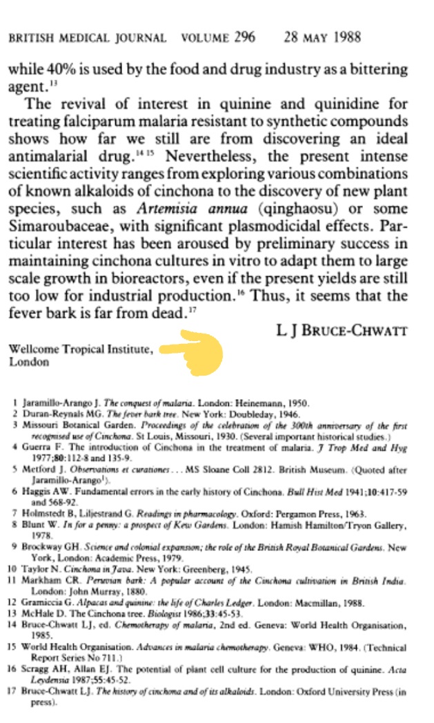 This article, from the British Medical Journal, states the history goes back to 17th century, brought to Spain by Cardinal Juan De Lugo."350 Years of the Peruvian Fever Bark" https://www.ncbi.nlm.nih.gov/pmc/articles/PMC2546010/