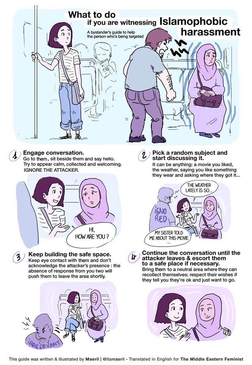 Have you ever thought about what you could do if you witness a  #hate based attack in public?As the coronavirus pandemic spreads, so does anti-Asian  #discrimination. Here's an example of how to intervene and help the victim.  #bystander 1 of 2