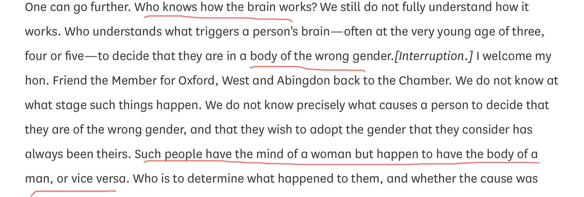 Another frequent argument is that old chestnut  #LadyBrain. This also makes an appearance. (I believe this was Richard Boswell-Younger. Full  #BornInTheWrongBody argument. Deeply damaging to women’s rights and children who don’t conform to sex stereotypes, who may be simply gay.