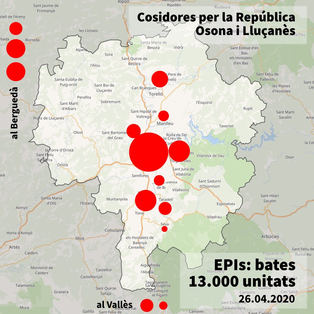 CxRVic1's tweet photo. Mapa de la distribució de la producció de bates de les Cosidores per la República d'#Osona i el #Lluçanès 

@ConsellxRep
#RepúblicaCatalana
#Vic
#ObjectiuIndependència
#NiUnPasEnrere
#NoSurrender https://t.co/BQPCAQoZ8T