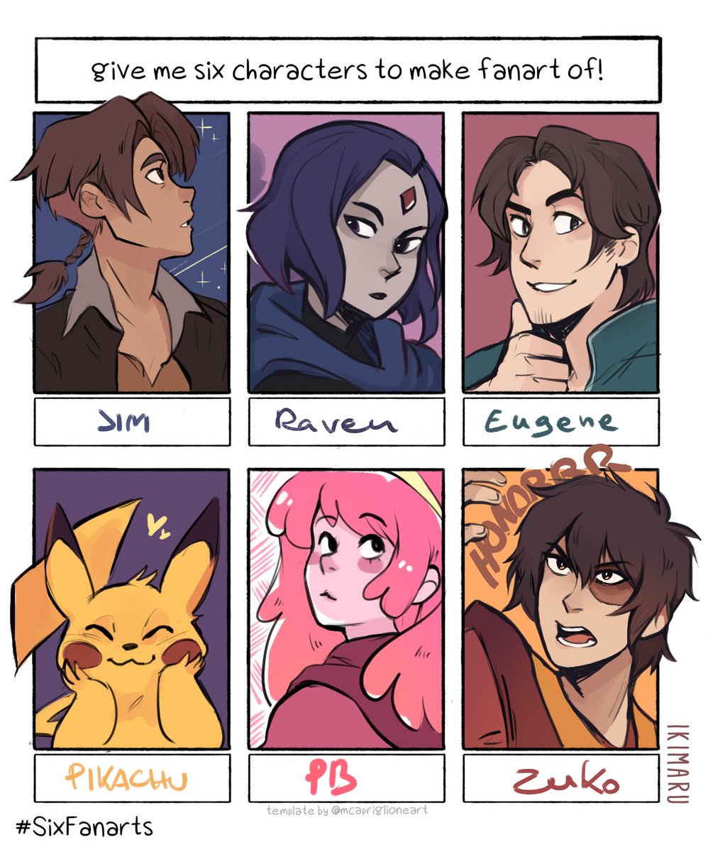 finally got around doing the #SixFanarts challenge 8′) 