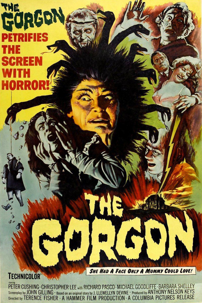 25-La Gorgone.Mon premier film de la Hammer, découvert grâce à  @LaCinetek. Un film très bien mené en terme d'horreur, avec des décors opressants, une créature exotique dans le patrimoine filmique, et Christopher Lee qui est le meilleur personnage du film.¾/5