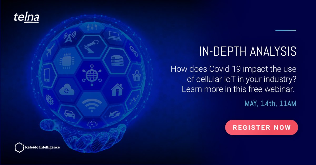 TelnaGlobal's tweet photo. FREE TELNA WEBINAR | The Covid-19 impact on cellular IoT - an industry analysis | May 14 at 11AM EST. Register here: https://t.co/q6gSFxr6gN
#IoT #Connectivity #CellularIoT #IndustryAnalysis #FreeWebinar #Webinar #Technology #IoTWebinar #ConnectivityWebinar #CovidWebinar https://t.co/cRDzT7Hosc