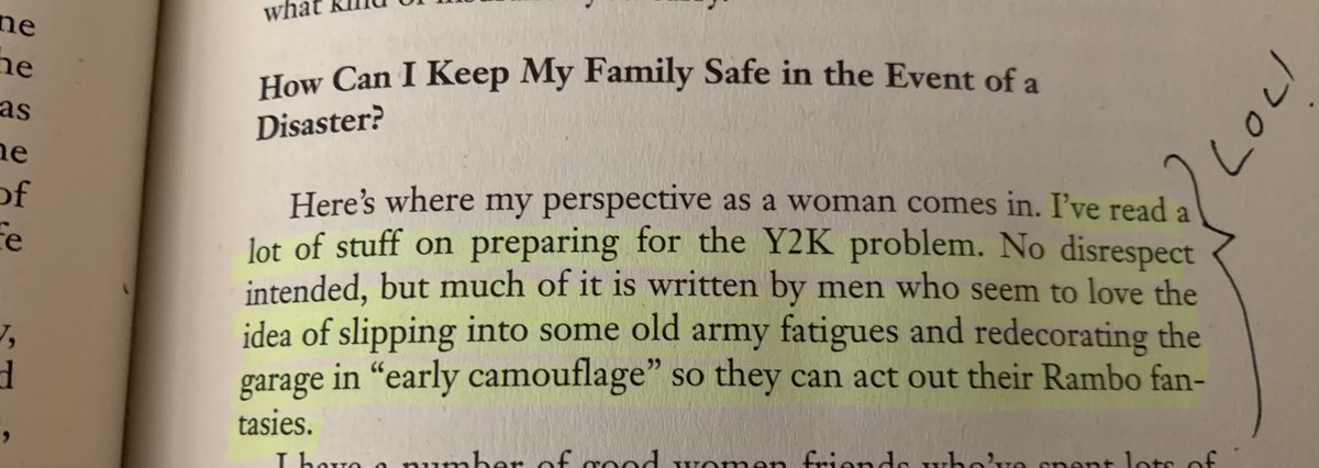 Firstly: this woman is genuinely hilarious. She& #39;s gotta be a bit more self-aware than my first glance at the cover gave her credit for. Gems like this corona prepper deja-vu: