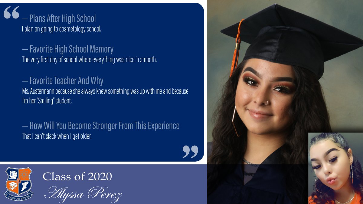 Poston Butte High School - Florence Unified (@pbhighschool) on Twitter photo We’d like to introduce you to Class of 2020 student Alyssa Perez <a href="/pbhs2020/">SENIORSSSSS</a> <a href="/PBHS_Yearbook_/">PBHS Yearbook 2021-2022</a> <a href="/Florenceusd/">Florence Unified</a> <a href="/PBHSBloodDrive/">PBHS Blood Drive</a> <a href="/PBHSLinkCrew/">PBHS Link Crew</a> <a href="/PBHStuco_/">PBHS Stuco</a> #BroncoStrong #OnceABroncoAlwaysABronco #ClassOf2020 #FUSDAchieves We’d like to introduce you to Class of 2020 student Alyssa Perez <a href="/pbhs2020/">SENIORSSSSS</a> <a href="/PBHS_Yearbook_/">PBHS Yearbook 2021-2022</a> <a href="/Florenceusd/">Florence Unified</a> <a href="/PBHSBloodDrive/">PBHS Blood Drive</a> <a href="/PBHSLinkCrew/">PBHS Link Crew</a> <a href="/PBHStuco_/">PBHS Stuco</a> #BroncoStrong #OnceABroncoAlwaysABronco #ClassOf2020 #FUSDAchieves